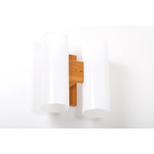 Brown Wall Lamp attributed to Uno & Östen Kristiansson for Luxus, 1960s For Sale - Image 8 of 9