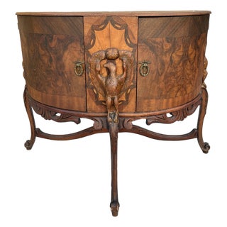 Early 20th Century Unusual Burl Cabinet With Carved Eagles For Sale