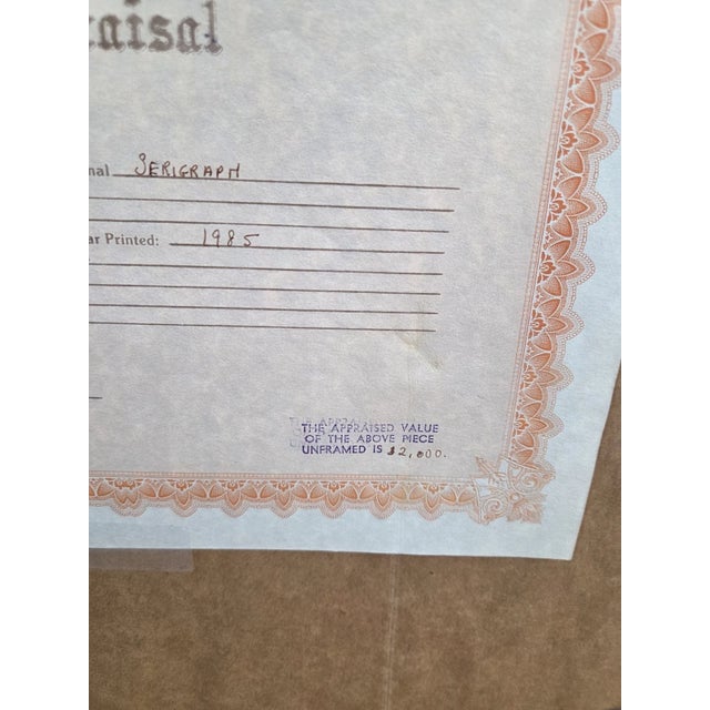 Navy Blue Erté "Three Graces" Signed Serigraph With Embossing and Gold Leaf, 1985 For Sale - Image 8 of 8