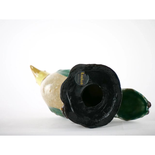 Large Pair English Glazed Porcelain / Terracotta Birds Statues For Sale - Image 12 of 13