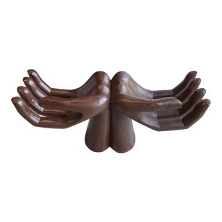 1980s Chocolate Brown Hands Coffee Table For Sale