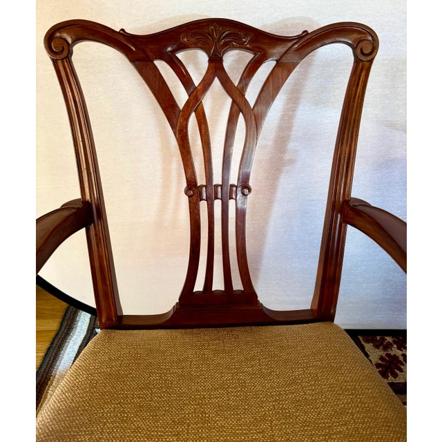 Early 20th Century Set of 6 Federal Reserve Mahogany Dining Arm Chairs For Sale - Image 5 of 7