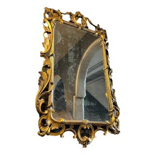 Louis XV Rocaille Carved Stucco and Gilded Wood Rocaille Mirror, 19th Century For Sale