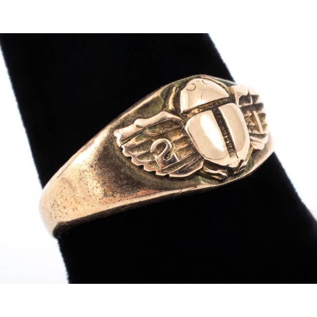 10k Yellow Gold Scarab Ring For Sale - Image 4 of 4