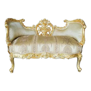 French Style Golden Tufted Settee