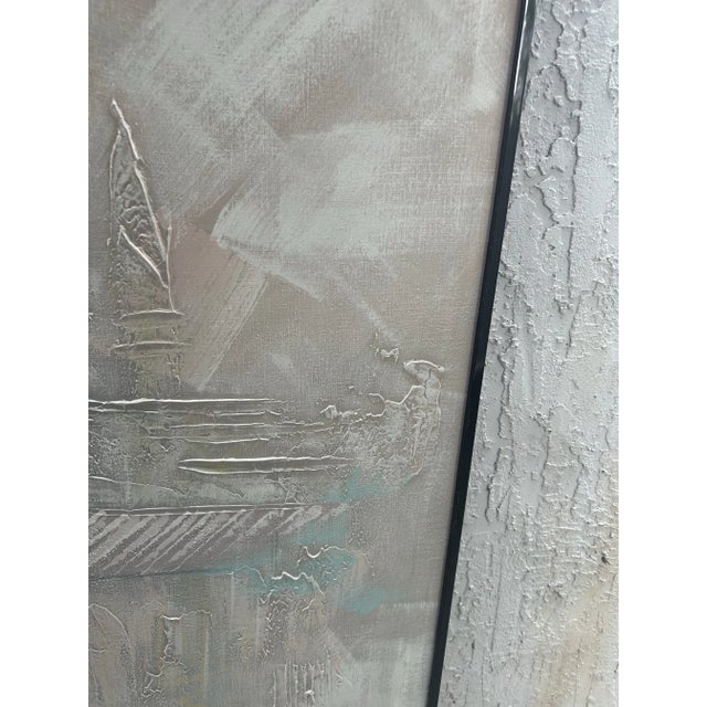 Large Brutalist Cafe Painting by Lee Reynolds For Sale In Miami - Image 6 of 12