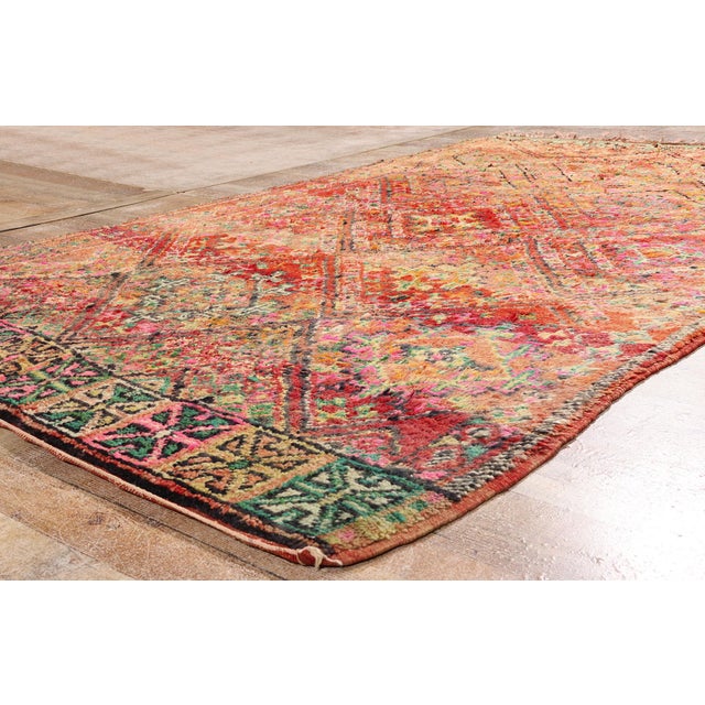 Terra Cotta Vintage Beni M'Guild Moroccan Rug, 05'09 X 09'09 For Sale - Image 8 of 10