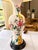 1980s Vintage Floral Ceramic Table Lamp, White Hand-Painted Flower Motif, Traditional Cottage Style, 29” Tall, Decorative Accent Lamp For Sale - Image 5 of 10