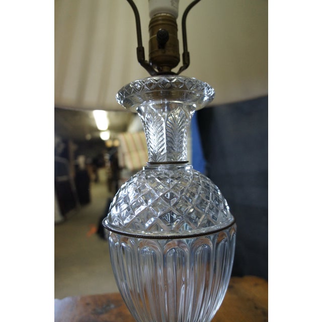 Mid 20th Century Vintage Hollywood Regency Crystal Marble Trophy Mantel Urn Table Lamp For Sale - Image 5 of 12