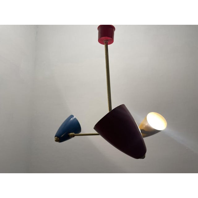 Metal Multicolored Light Pendant, 1950s For Sale - Image 7 of 10