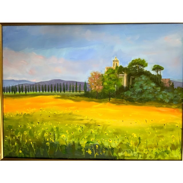 Colorful signed original oil painting on canvas by American artist Karen Reinhart (1938-2023). Karen was a beloved art...