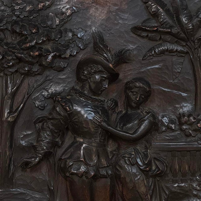 19th Century Renaissance Revival Carved Walnut Framed Panel For Sale - Image 11 of 16