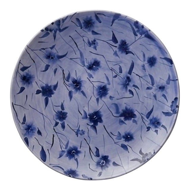 Hand-Painted Moroccan Safi Ceramic Charger Platter by M. Reda Dbila For Sale