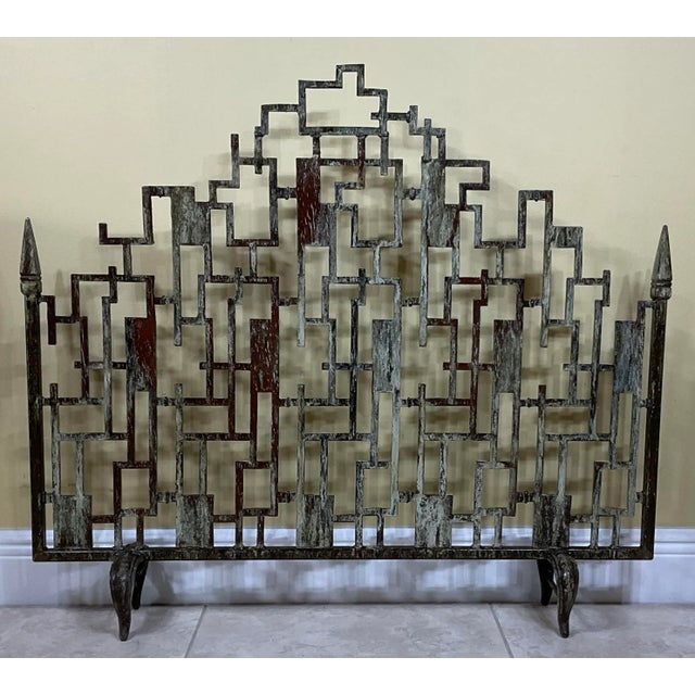 Cast Iron Cityscape Fireplace Screen For Sale - Image 10 of 10