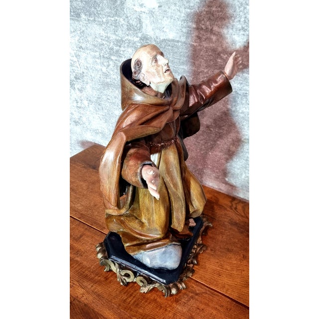 Dutch Artist, Holy Statue of Francis of Assisi, 18th Century, Wood For Sale - Image 9 of 15