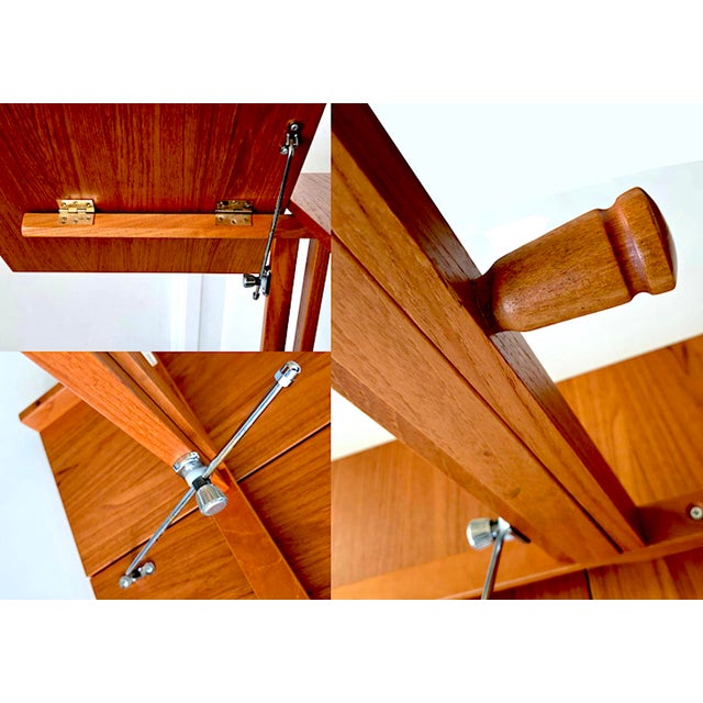 Mid 20th Century Danish Teak Wood Adjustable Side Table/Music Stand/Lectern by Furbo Spottrup For Sale - Image 15 of 16