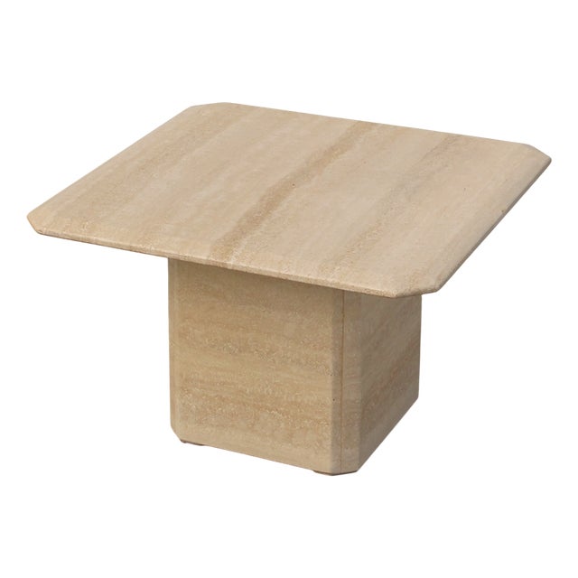 Mid-Century Square Travertine Coffee or Side Table, Italy, 1960s For Sale