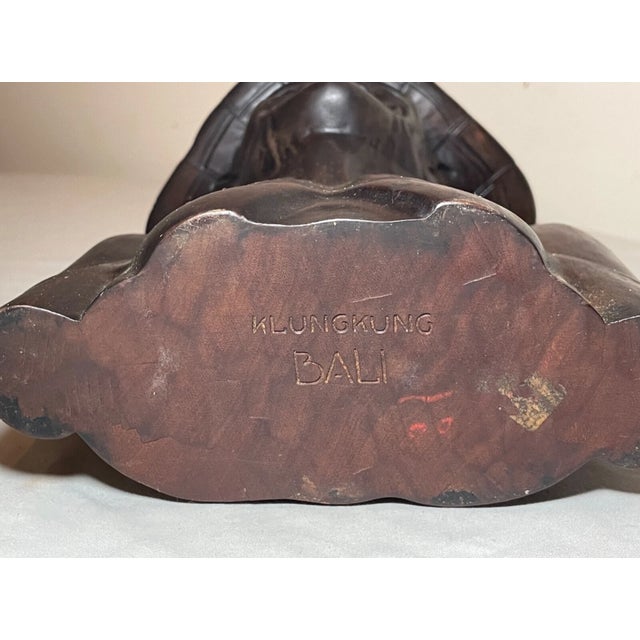 1930s Hand Carved Wooden Balinese Elder Old Man Bust Sculpture Statue Bust For Sale - Image 13 of 13