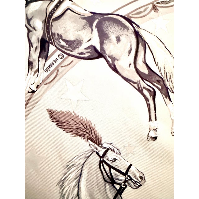 Alabaster Hermès en Piste Silk Scarf 1998 by Robert Dallet For Sale - Image 8 of 12