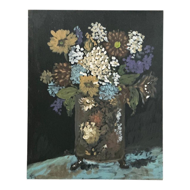 Original Floral Motif Painting For Sale