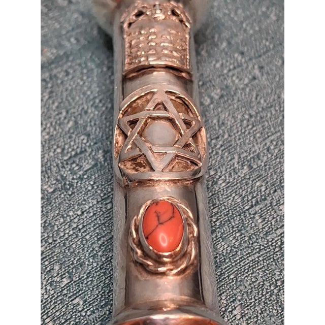 Metal Rare Antique 19th C. 84 Silver Torah Pointer Yad With Besamim Spice Holder Moscow For Sale - Image 7 of 18