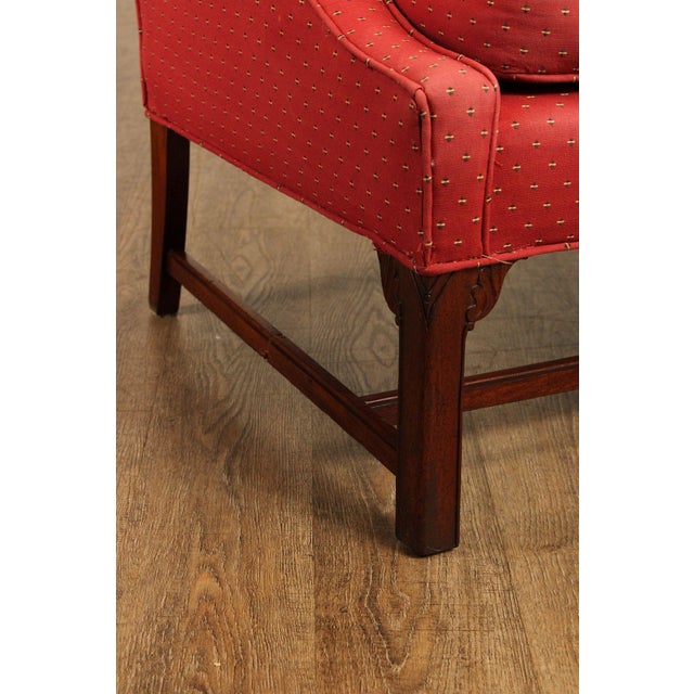 Georgian Style Upholstered Mahogany Loveseat For Sale - Image 10 of 18