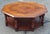 Late 20th Century Octogonal Bookmatched Burl Fruitwoods Tiered Coffee Table For Sale - Image 9 of 10