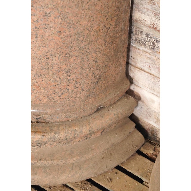 Mid 20th Century Set of Four Neoclassical Pink Granite 10 Ft. Half Columns For Sale - Image 12 of 13