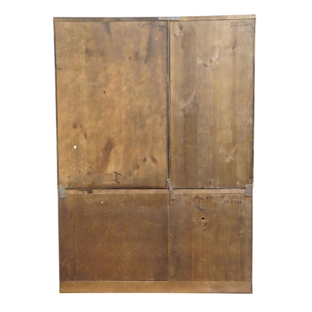 Sprague and Carleton Country Cabinet Solid Knotty Pine Maker Rustic Americana Style 56" Custom Wall Unit / Bookcase W. Cabinets For Sale - Image 12 of 17