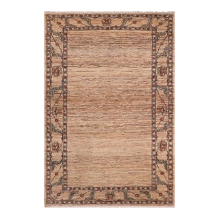 Boho Chic Gabbeh Beige/Rust Wool Rug - 6'1'' X 9'5'' For Sale