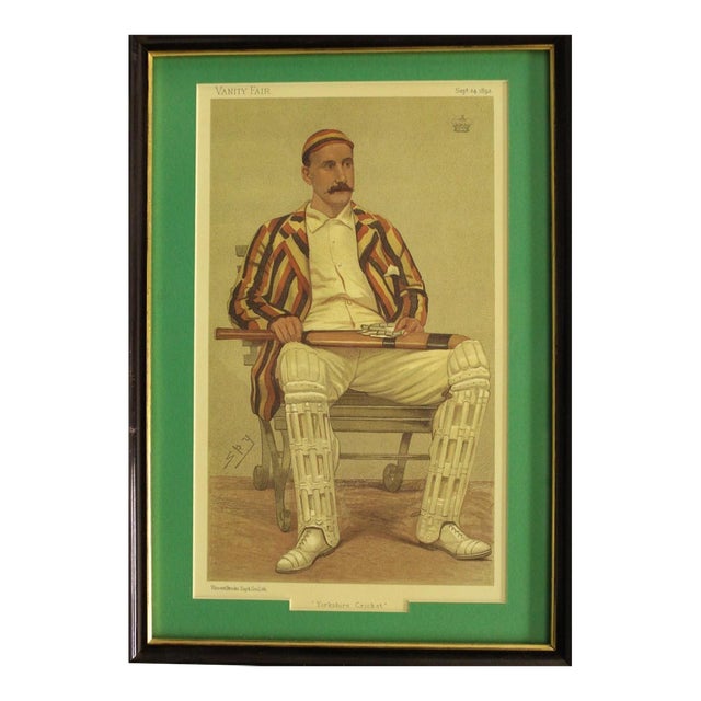 Late 19th Century Yorkshire Cricket Traditional Reproduction Print For Sale