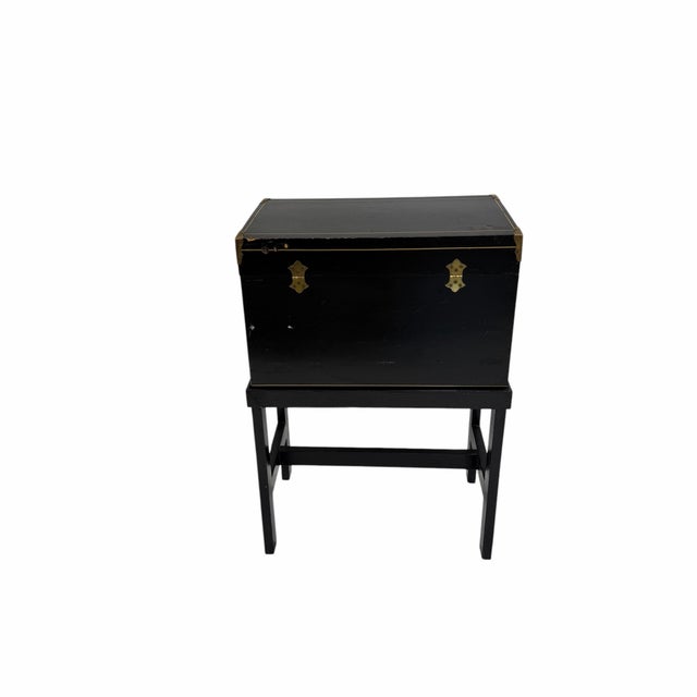 Vintage Storage Box, Side Table, Nightstand on Stand For Sale - Image 10 of 12