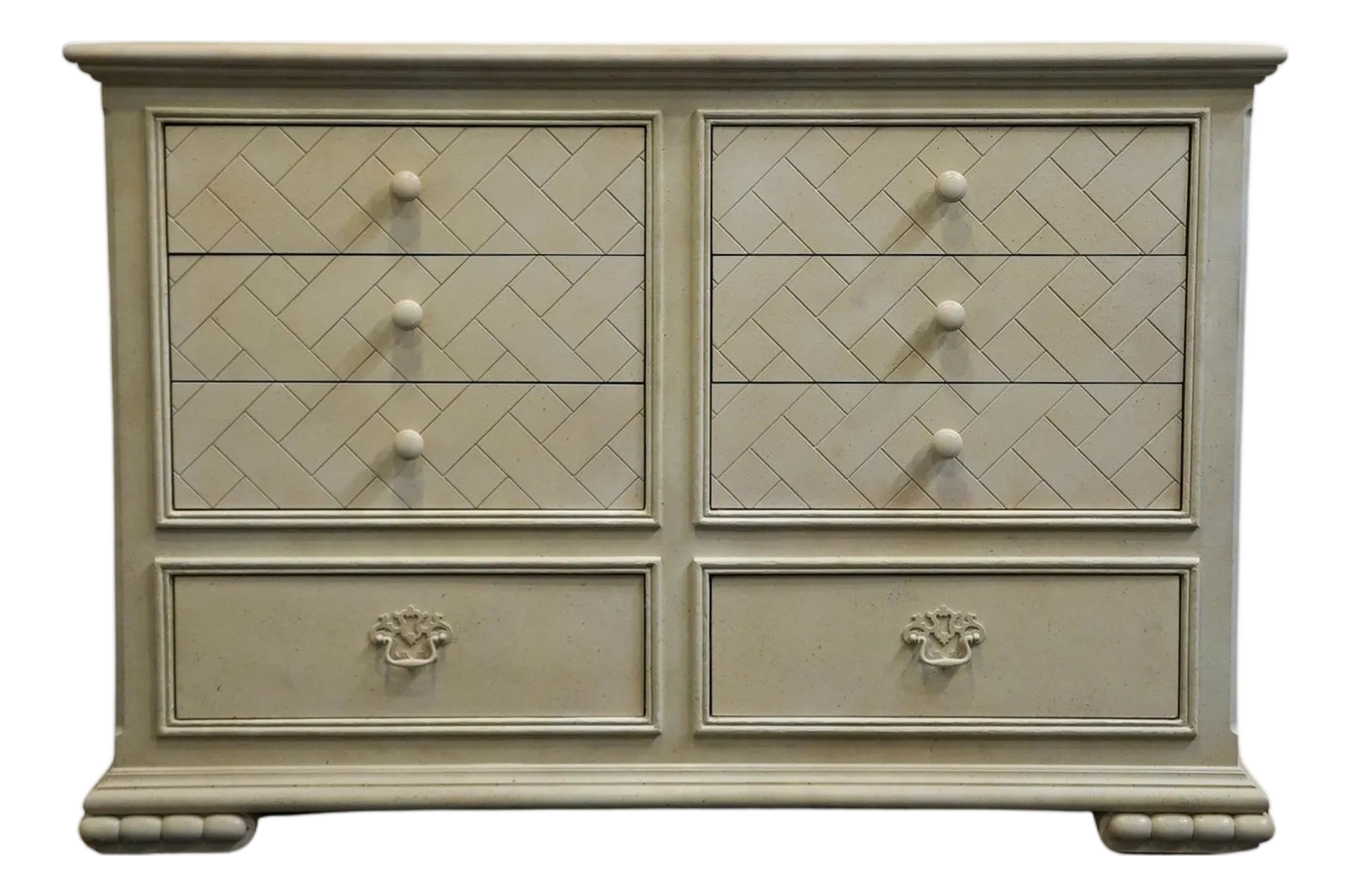 Late 20th Century Atlavista Lane Cream / Off White Contemporary Modern 56"  Double Dresser | Chairish