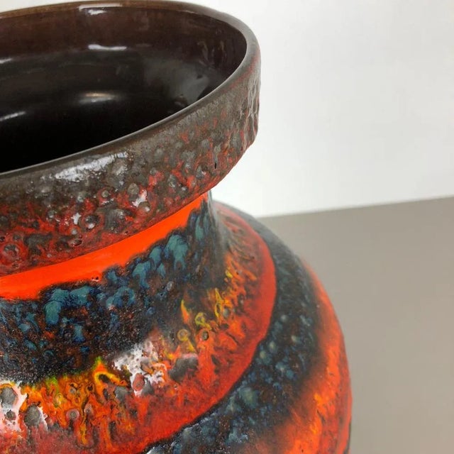 Large Multi-Color Pottery Fat Lava Multi-Color Floor Vase from Scheurich, 1970s For Sale - Image 9 of 14