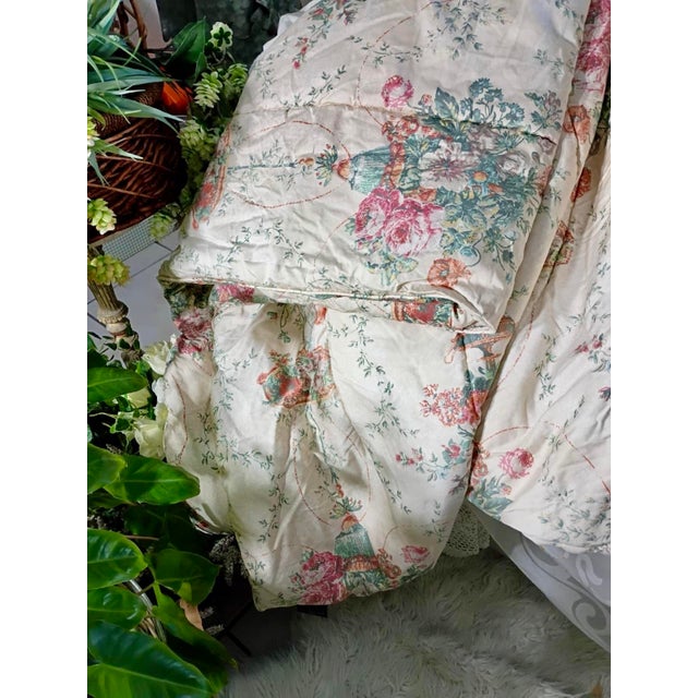 Vintage Ralph Lauren Villandry Floral Urn King Comforter Cover Cotton Sateen 450 Tc 92” X 107” For Sale - Image 10 of 12