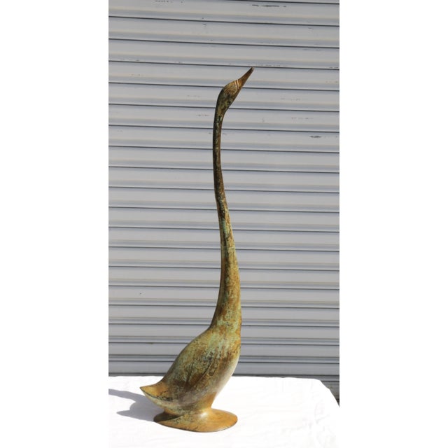 Vintage 30" Bronze Swan Sculpture For Sale In Houston - Image 6 of 12