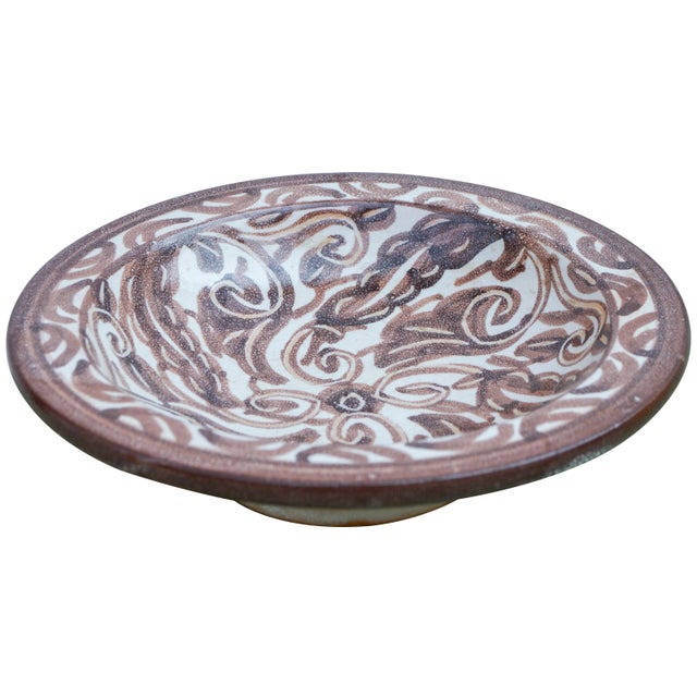 Moroccan Ceramic Plate W/ Moorish Pattern For Sale - Image 4 of 8