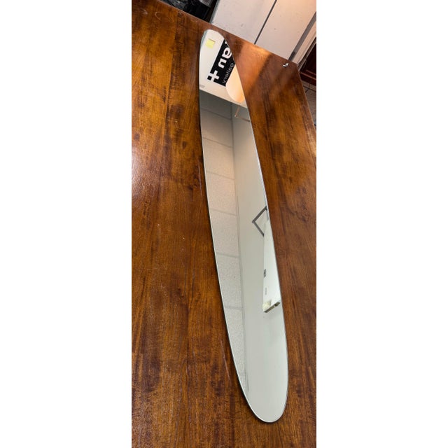 Italian Tonelli - Italian Large Slender Oval Wall Mirror For Sale - Image 3 of 12