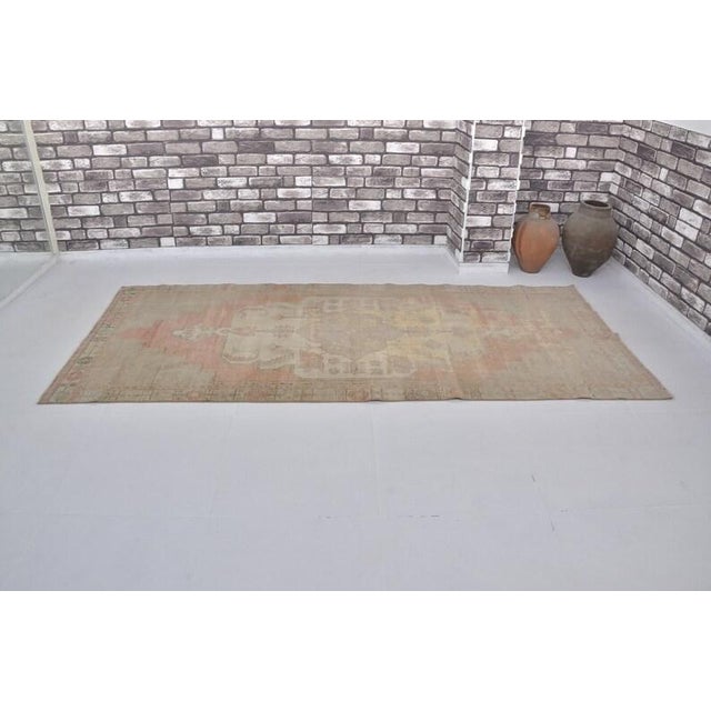 Handmade wool carpet in Turkish Anatolia , Vintage Oushak Rug,Turkish Vintage Anatolian Rug, Handmade wool Rug . One Of...