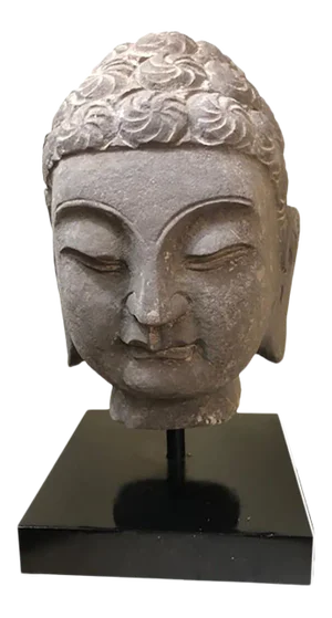 19th Century Chinese Stone Buddha Head