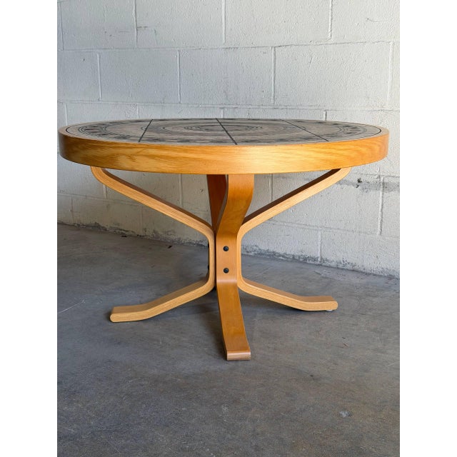 Beautiful vintage Danish Modern coffee table by H.M. Sofaborde, made in Denmark. This Scandinavian modern table features a...