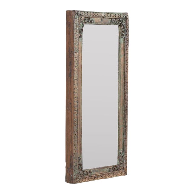 Vintage Indian Teakwood Mirror For Sale