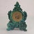Late 20th Century Vintage West German Green & Turquoise Ceramic Mantel Clock, Baroque Rococo Style For Sale - Image 5 of 13