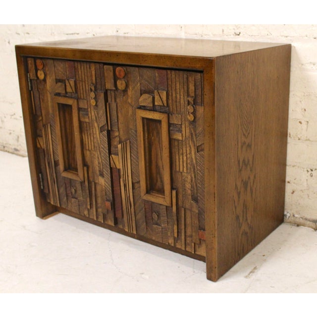 Mid-Century Modern Mid 20th Century Brutalist Inspired Nightstands From Lane Furniture's "Pueblo" Series, Pair, Attributed For Sale - Image 3 of 15