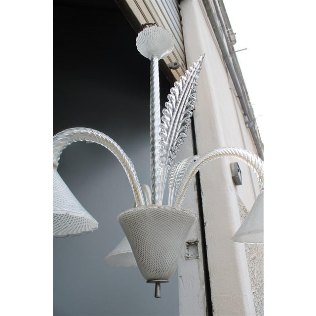 Venini Murano Glass Chandelier from Venini Reticello, 1940 For Sale - Image 4 of 18