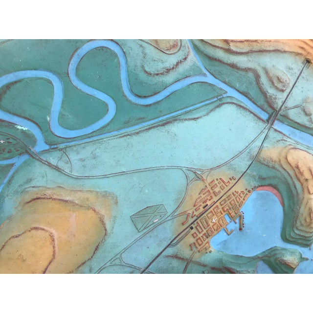 Blue Volcano Mountain Range School Wall Map, 1950s For Sale - Image 8 of 18