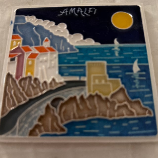 Coastal Amalfi Coast Plate For Sale - Image 3 of 11