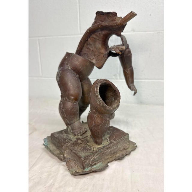 Vintage Daniel Vance Bronze Brutalist Sculpture Statue Disarticulated Baby Doll For Sale - Image 4 of 14