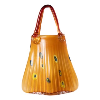 Vintage Art Glass Purse For Sale