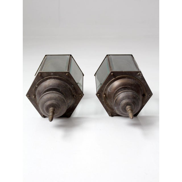Vintage Outdoor Wall Lantern Sconces - a Pair For Sale - Image 4 of 11